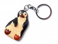 Schlüsselanhänger aus Holz - Pinguin