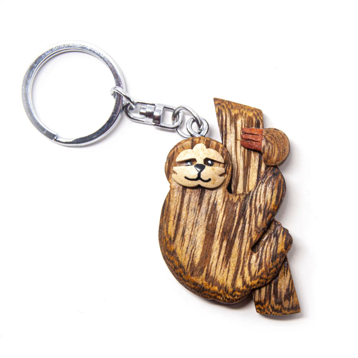 Schlüsselanhänger aus Holz - Faultier