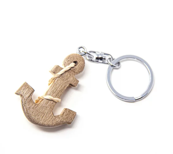 Schlüsselanhänger aus Holz - Anker