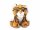 Kuscheltier - brauner Tiger sitzend mit Glubschaugen - 25 cm