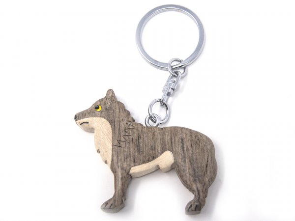 Schlüsselanhänger aus Holz - Wolf