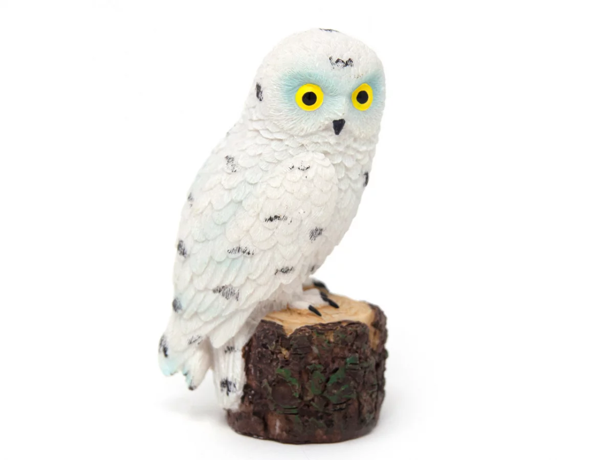 Dekofigur Poly - Schnee-Eule ruhend - 8,5cm