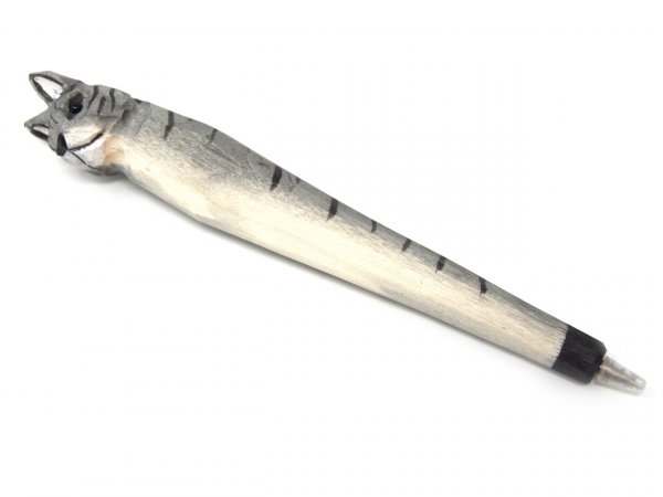 Holzkugelschreiber - Katze, ca. 20cm