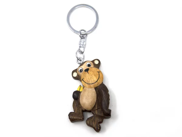 Schlüsselanhänger aus Holz - Affe